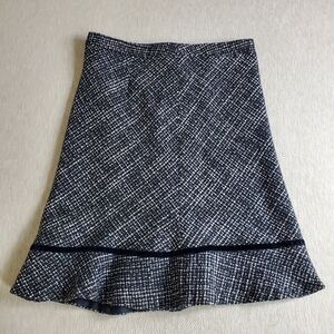 Gap Y2K Women's Wool Blend Tweed Skirt-10 Flare Flounce Academia Office Workwear